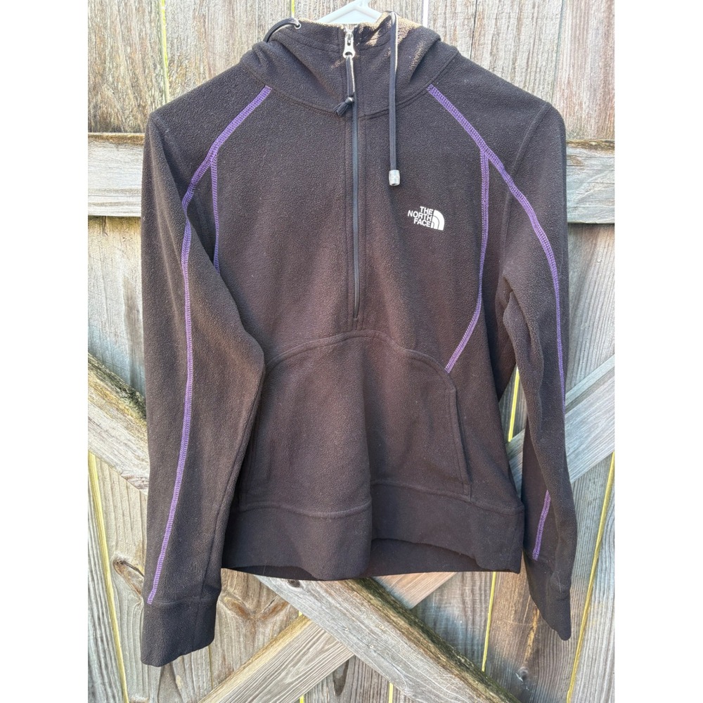 The North Face Womens Agave TKA Micro Fleece Half Zip Hoodie  Purple AB6H Medium
